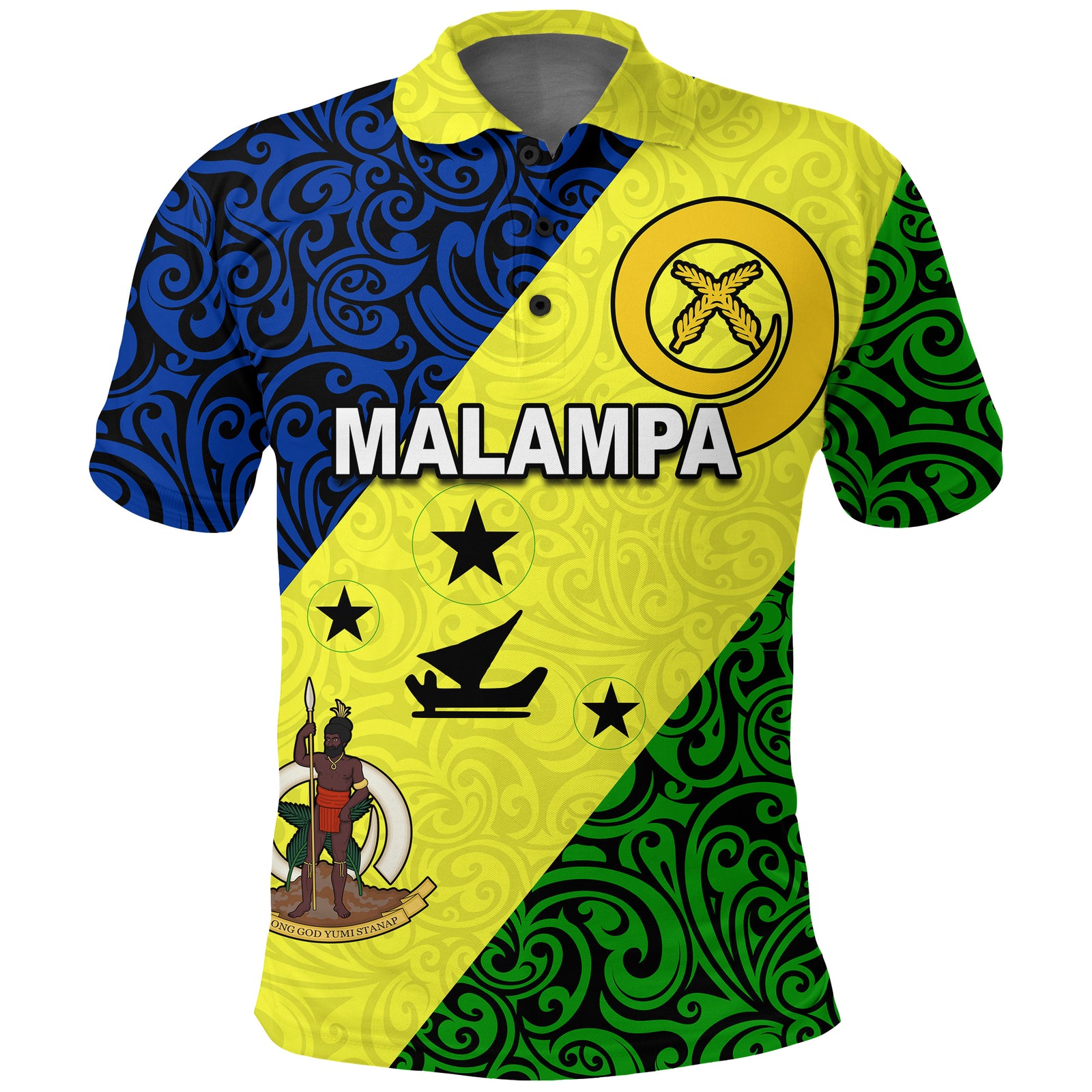 Malampa Province Vanuatu Patterns Polo Shirt ver1 LT20 Unisex Yellow - Polynesian Pride