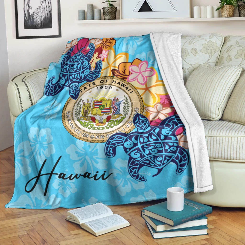 Hawaii Premium Blanket - Tropical Style White - Polynesian Pride