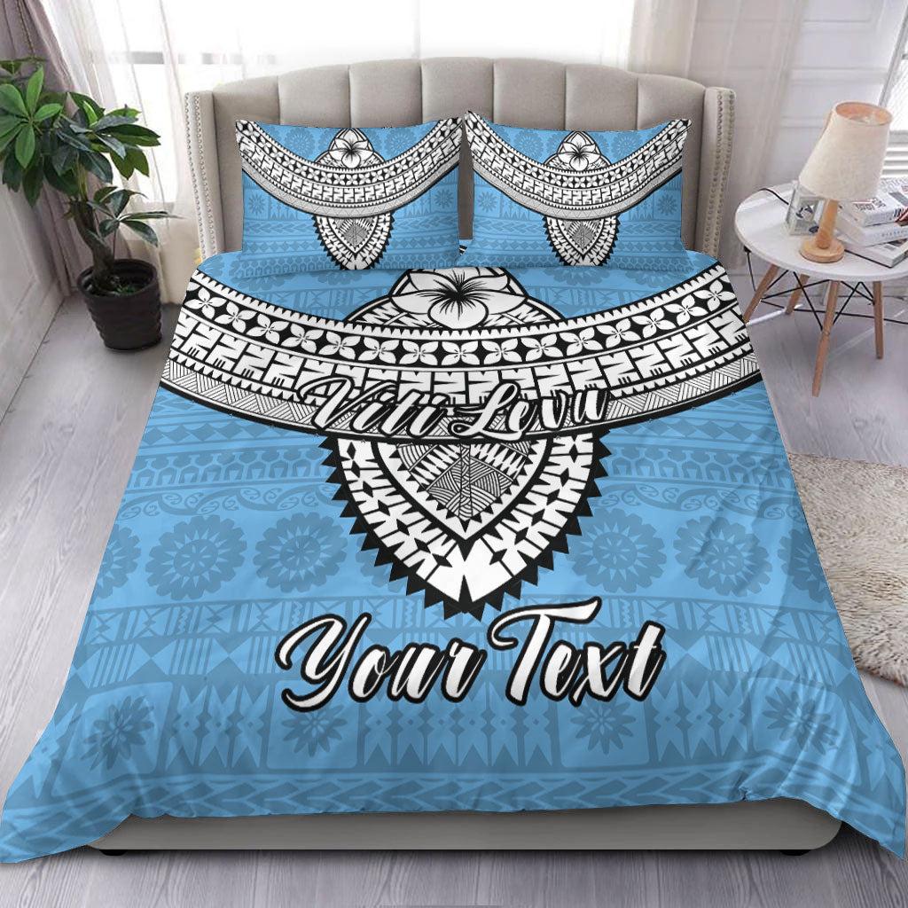 (Custom Personalised) Fiji Viti Levu Tapa Tribal Bedding Set - LT12 Blue - Polynesian Pride