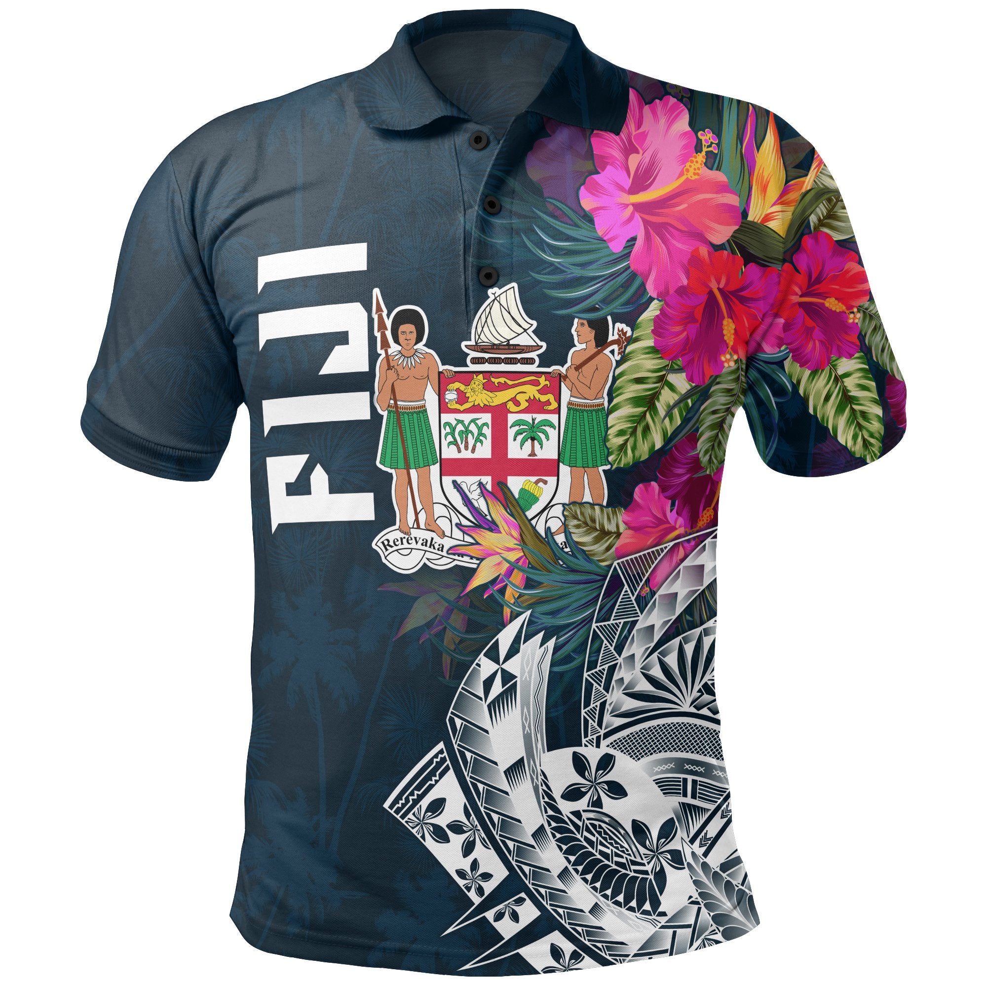 Fiji Polo Fiji Summer Vibes Unisex Blue - Polynesian Pride