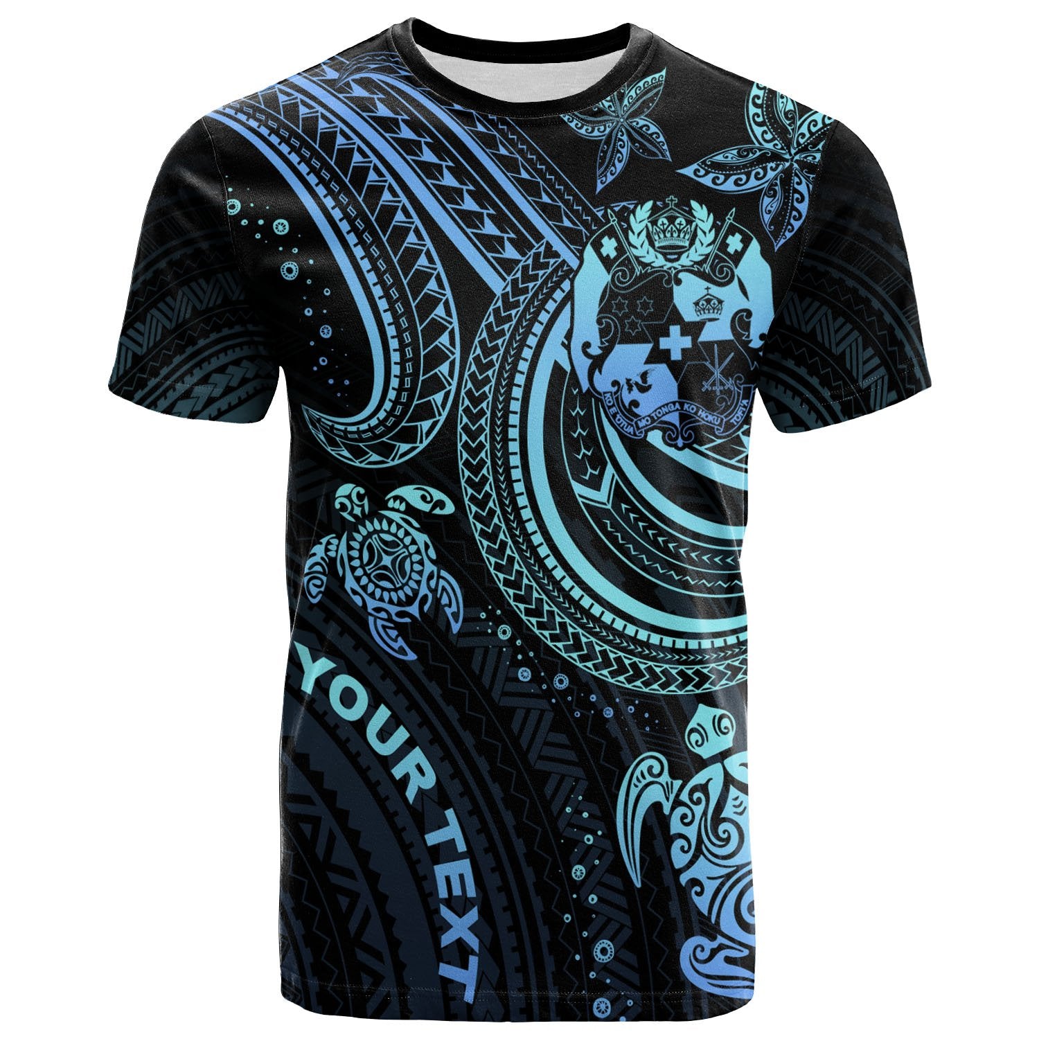 Tonga Custom T Shirt Blue Turtle Unisex Blue - Polynesian Pride