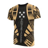 Gambier Islands T Shirt National Flag Polynesian Tattoo Gold Style Unisex Black-Gold - Polynesian Pride