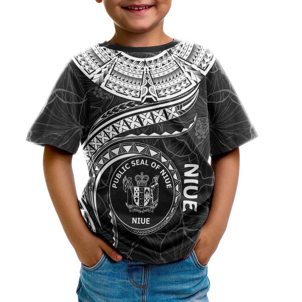 Niue Polynesian T Shirt Niue Waves (White) - Polynesian Pride