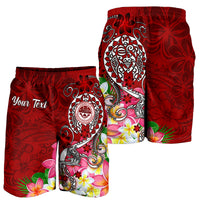 FSM Custom Personalised Men's Short - Turtle Plumeria (RED) - Polynesian Pride