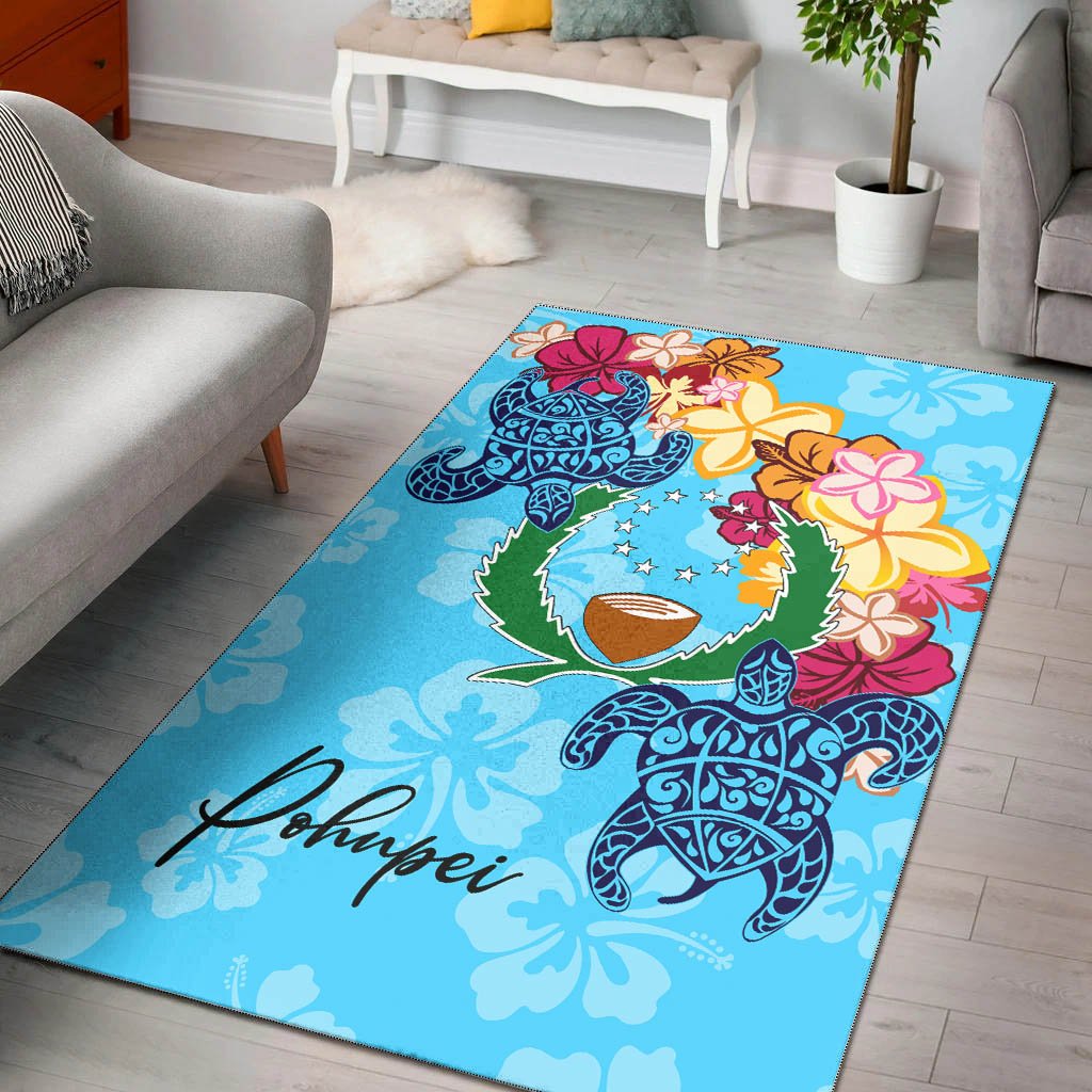 Pohnpei Area Rug - Tropical Style Blue - Polynesian Pride