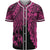 Tonga Polynesian Baseball Shirt - Tribal Wave Tattoo Pink Unisex Pink - Polynesian Pride