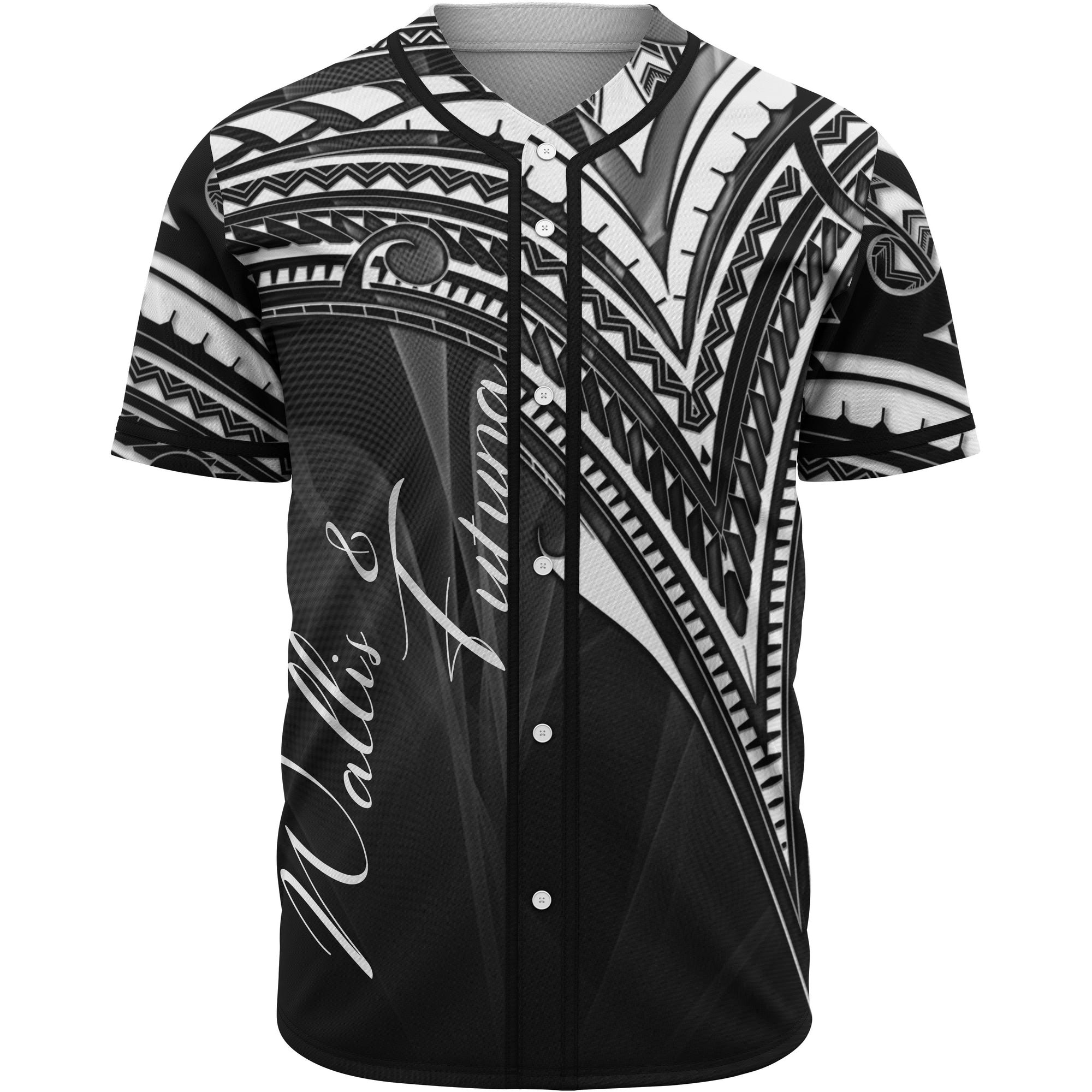 Wallis and Futuna Baseball Shirt - White Color Cross Style Unisex Black - Polynesian Pride
