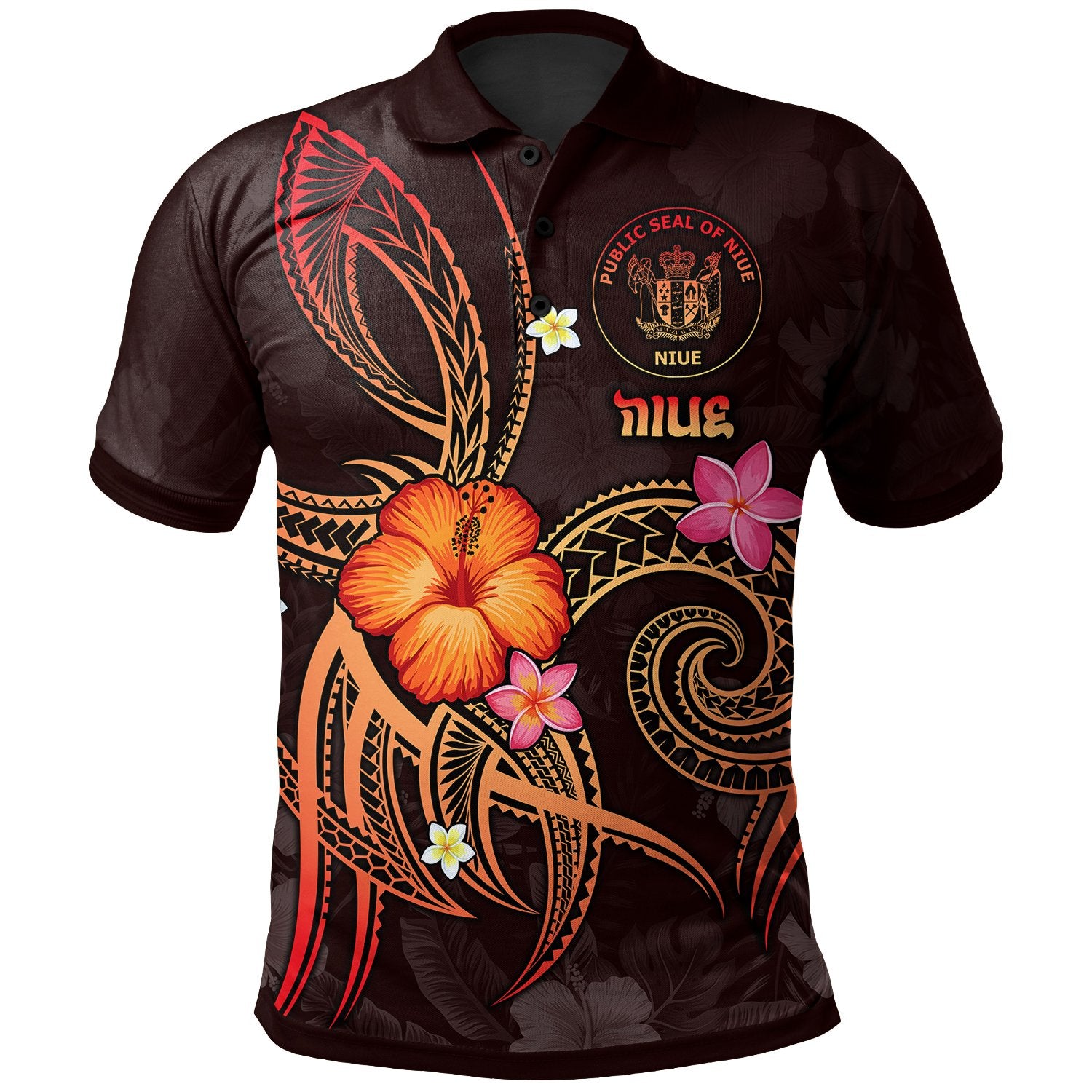 Niue Polynesian Polo Shirt Legend of Niue (Red) Unisex Red - Polynesian Pride