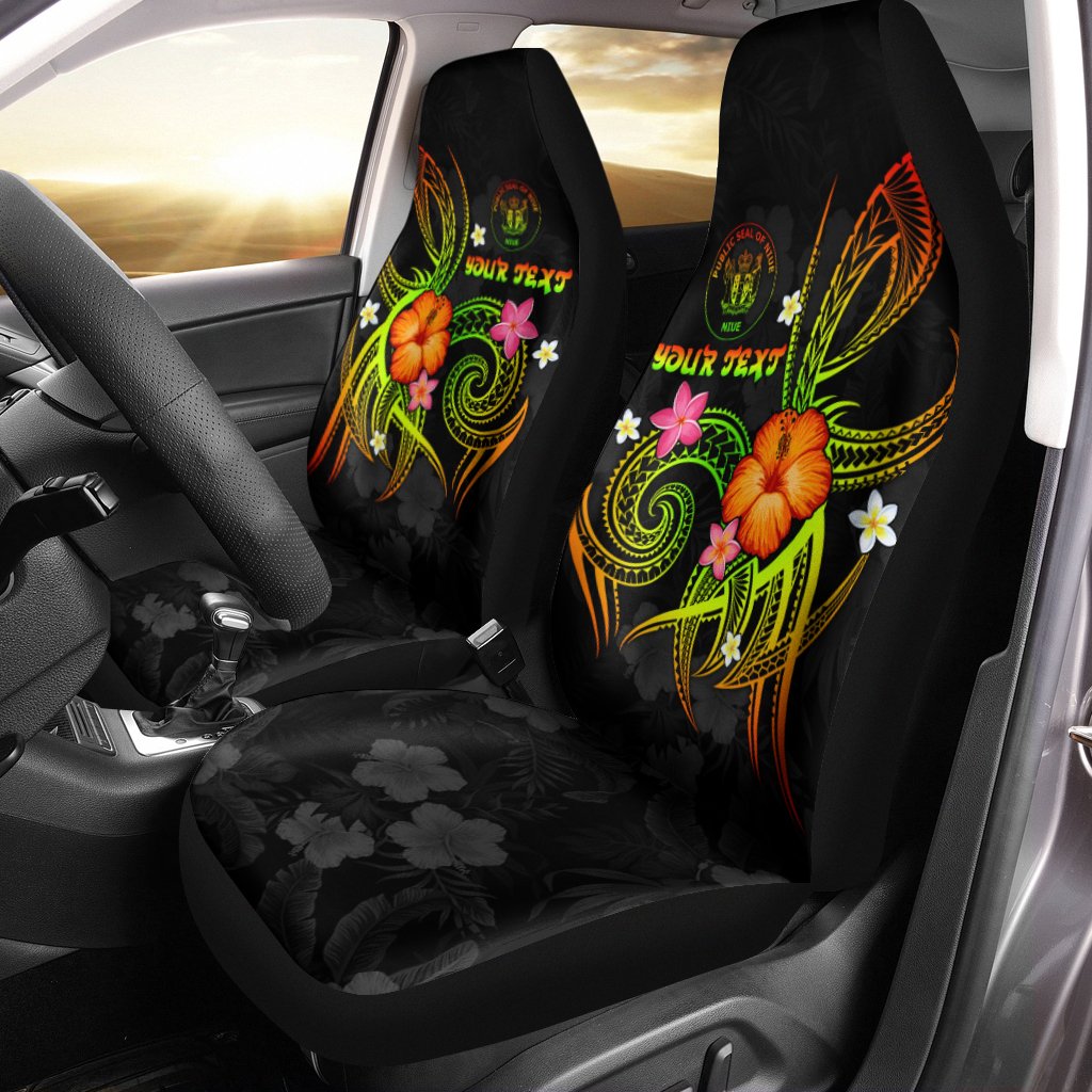 Niue Polynesian Personalised Car Seat Covers - Legend of Niue (Reggae) Universal Fit Reggae - Polynesian Pride