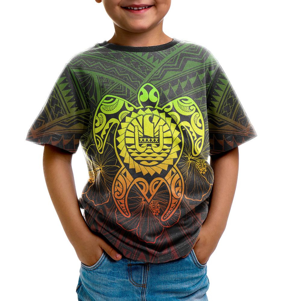 Tahiti Polynesian T Shirt Vintage Polynesian Turtle (Reggae) - Polynesian Pride