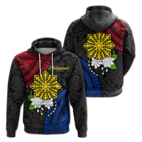 Philippines Sampaguita Filipino Sun Hoodie LT12 Hoodie Black - Polynesian Pride