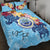 Federated States of Micronesia Custom Personalised Quilt Bed Set - Tropical Style Blue - Polynesian Pride