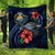 Nauru Polynesian Premium Quilt - Blue Turtle Hibiscus Blue - Polynesian Pride