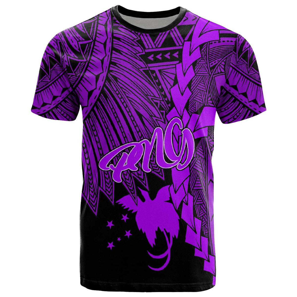 Papua New Guinea Polynesian T Shirt Tribal Wave Tattoo Purple Unisex Purple - Polynesian Pride