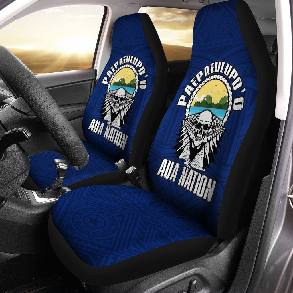 American Samoa Car Seat Covers - Paepaeulupo'o Aua (Ver 2) Universal Fit Blue - Polynesian Pride