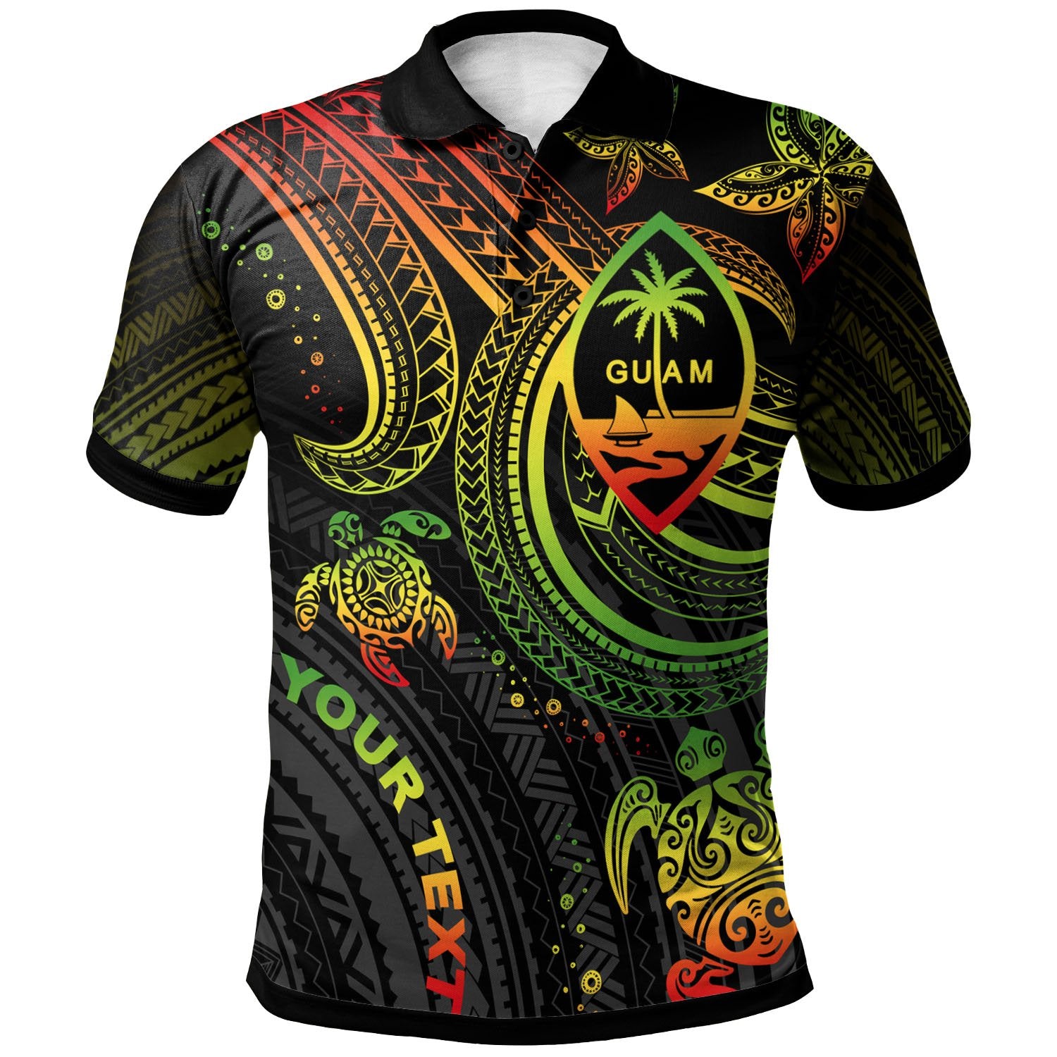 Guam Custom Polo Shirt Reggae Turtle Unisex Reggae - Polynesian Pride