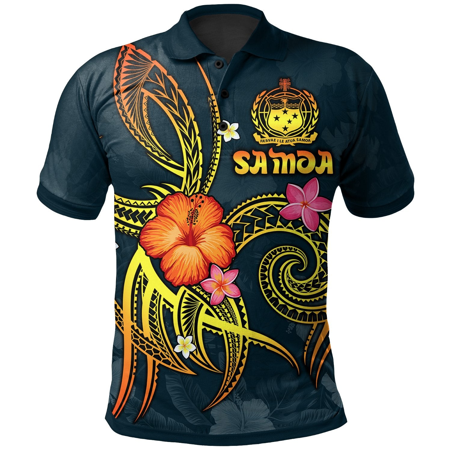 Polynesian Hawaii Polo Shirt Legend of Samoa (Blue) Unisex Blue - Polynesian Pride