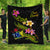 Cook Islands Polynesian Quilt - Plumeria Tribal Black - Polynesian Pride