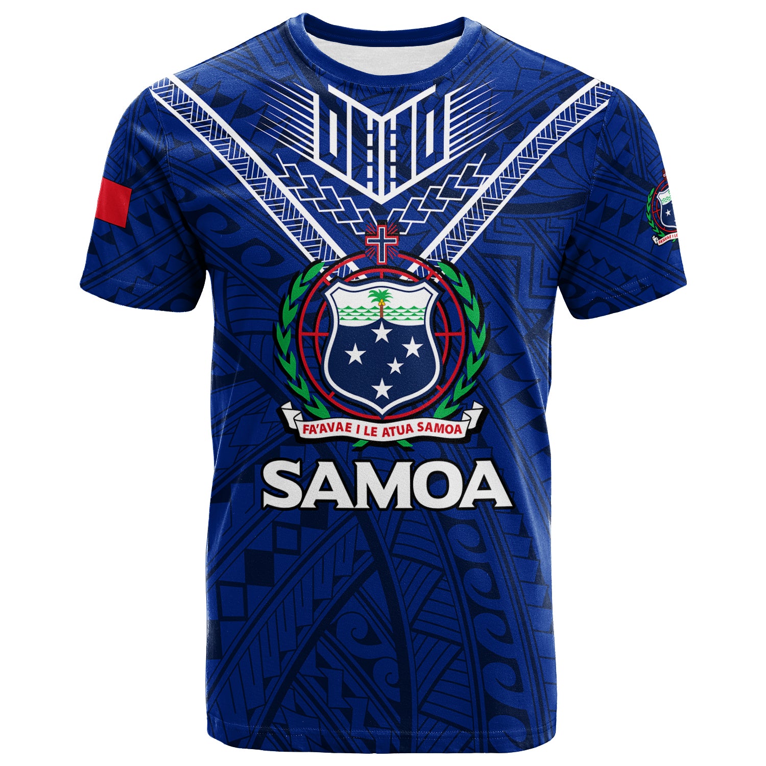 Samoa T Shirt Samoan Warrior Pride LT12 Unisex Blue - Polynesian Pride