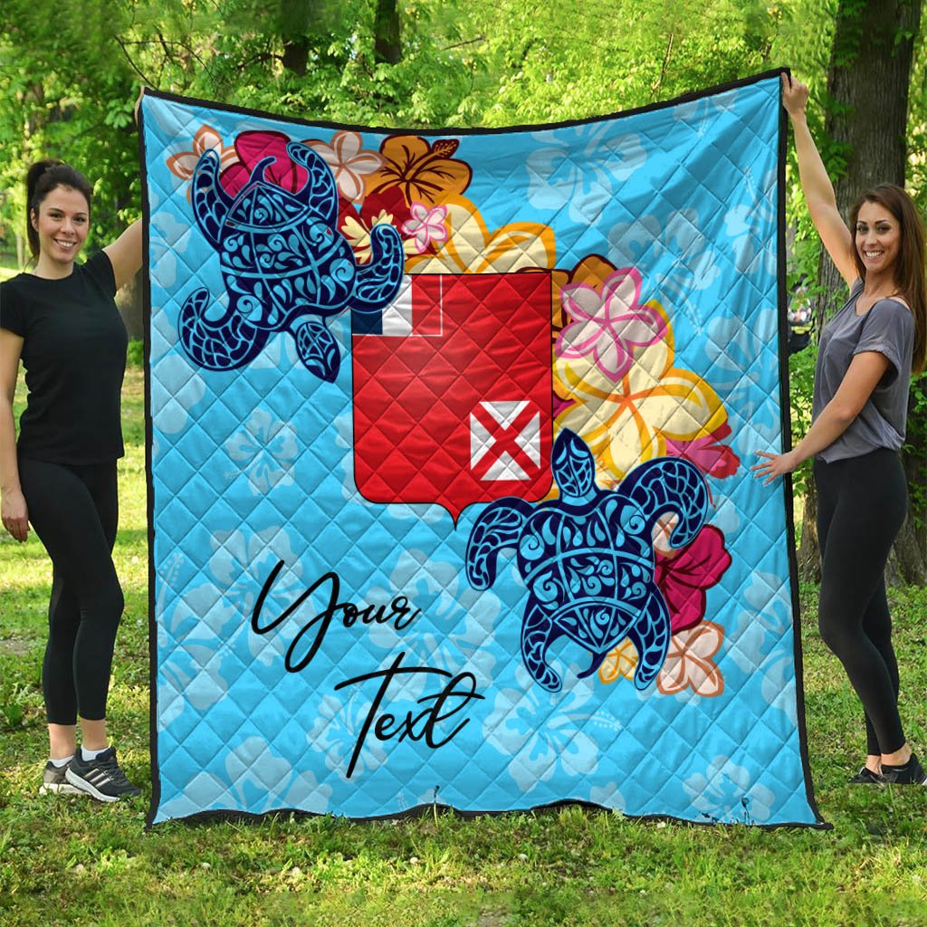 Wallis and Futuna Custom Personalised Premium Quilt - Tropical Style Blue - Polynesian Pride