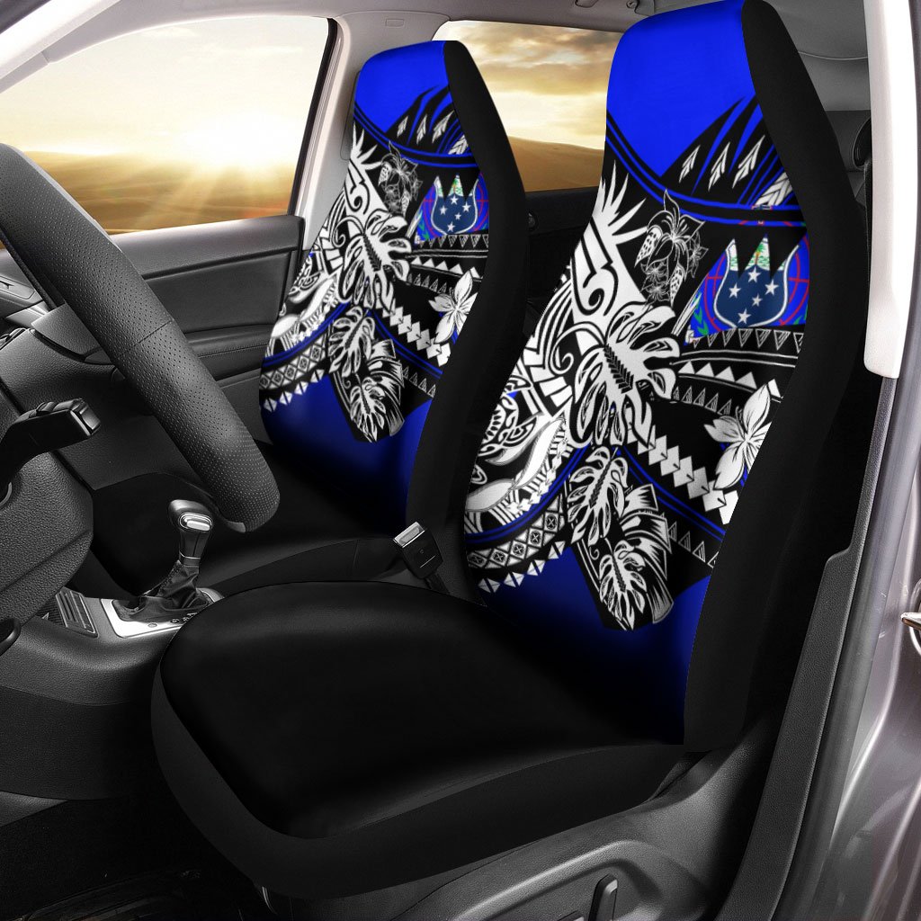 Samoa Car Seat Cover - The Flow OF Ocean Blue Color Universal Fit Blue - Polynesian Pride