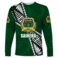 Tonga Saineha High School Tongan Patterns Long Sleeve Shirt Unisex Green - Polynesian Pride