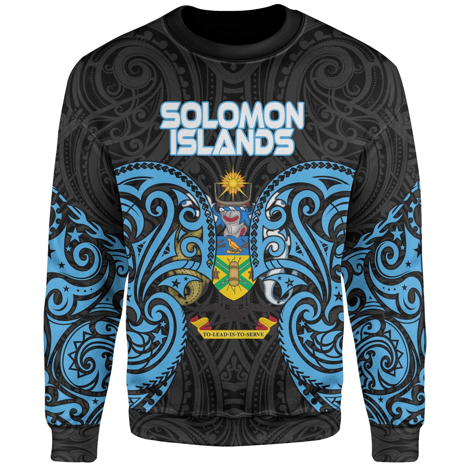 Solomon Islands Polynesian Sweater - Spirit Style Blue Unisex Blue - Polynesian Pride