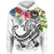 Tahiti Polynesian Hoodie Summer Plumeria (White) Unisex White - Polynesian Pride