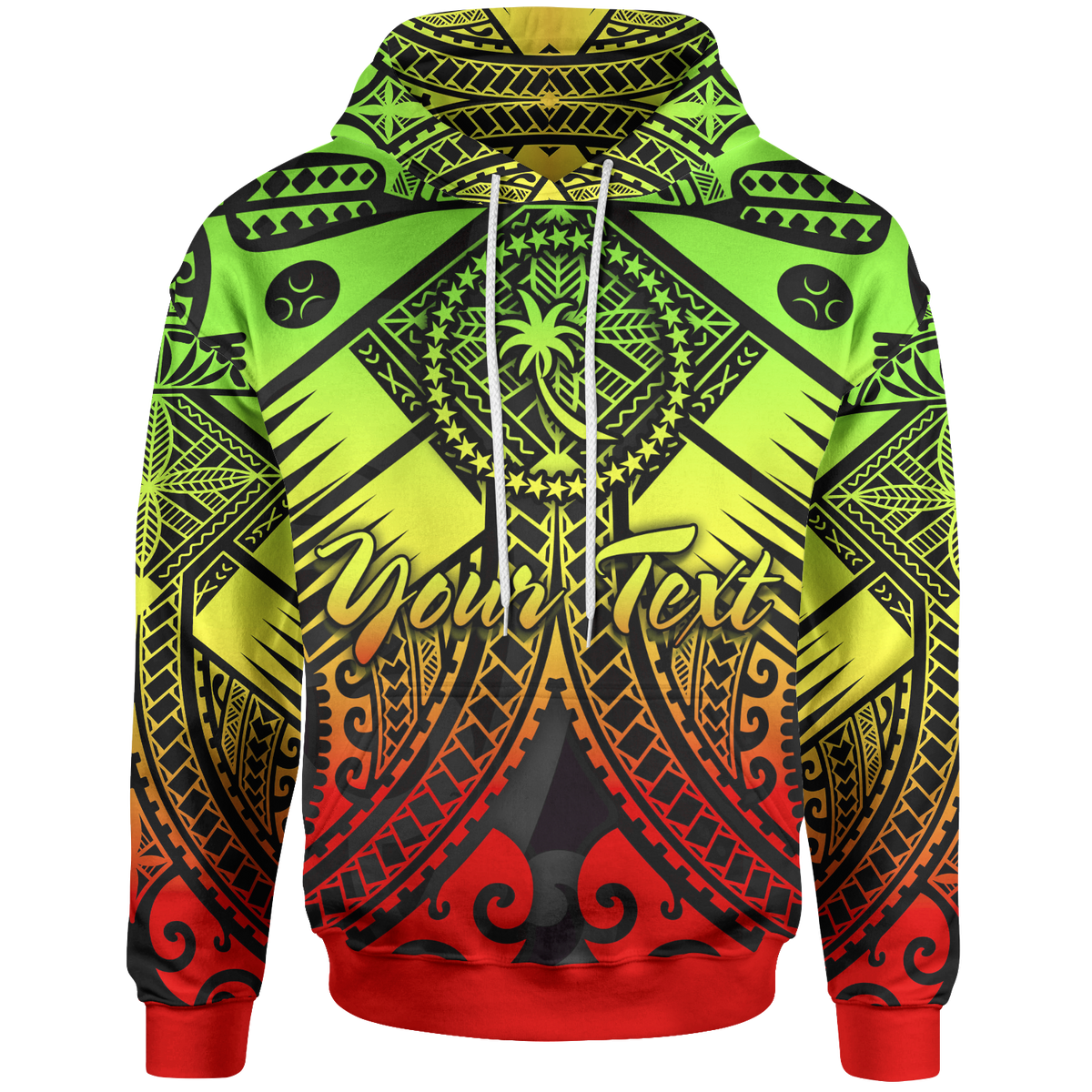Chuuk Custom Hoodie Reggae Seal with Polynesian Tattoo Unisex Reggae - Polynesian Pride