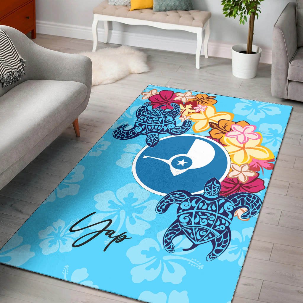 Yap Area Rug - Tropical Style Blue - Polynesian Pride