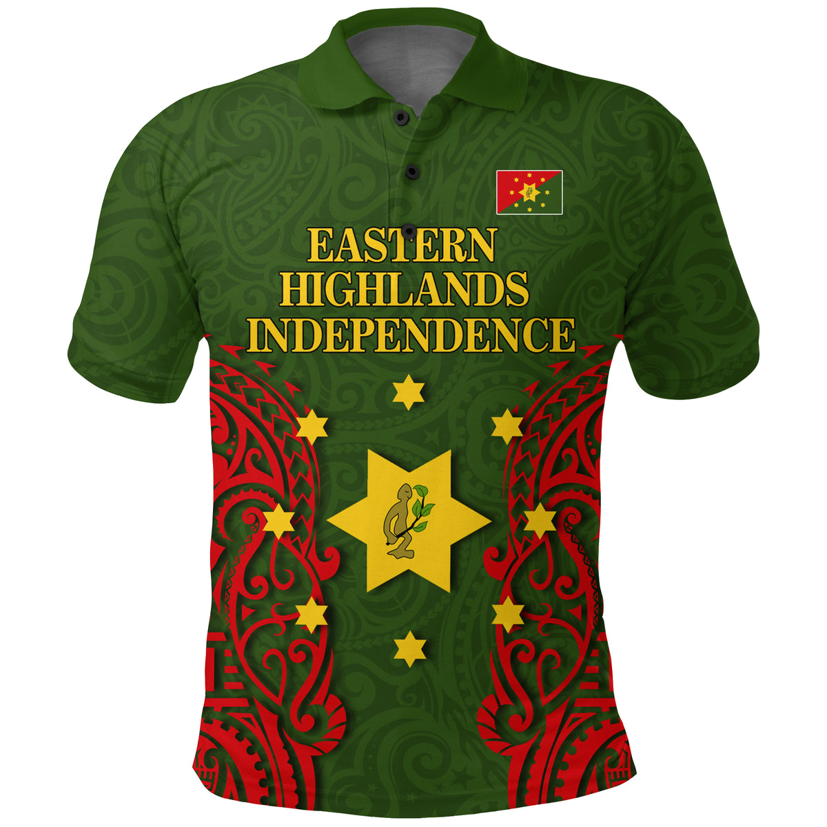Papua New Guinea Eastern Highlands Province Independence Pride Polo Shirt LT12 Unisex Green - Polynesian Pride