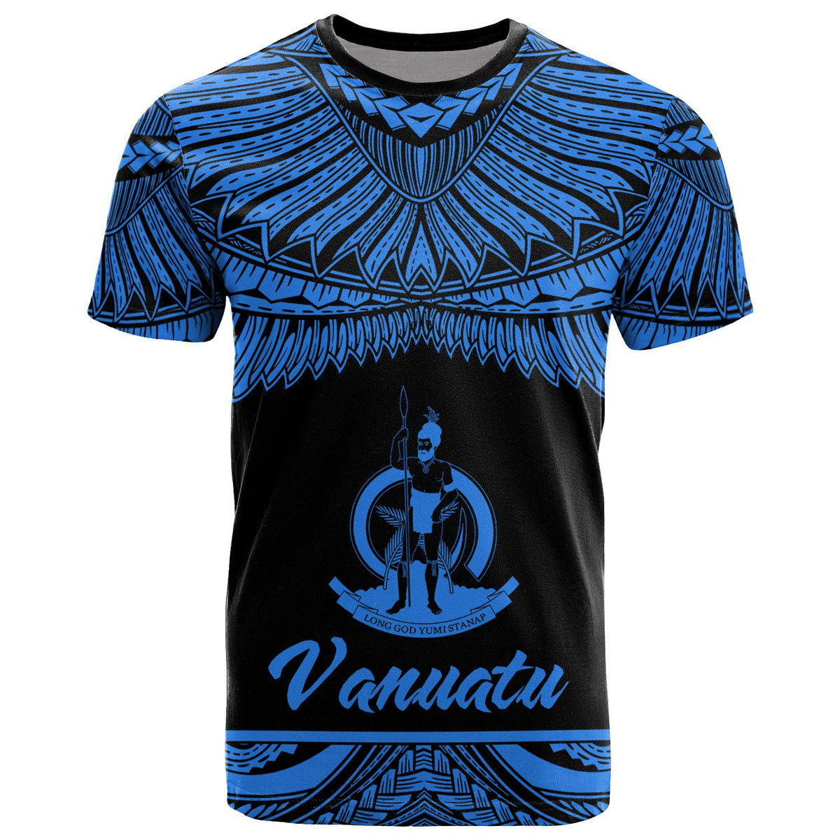 Vanuatu Polynesian T Shirt Vanuatuan Pride Blue Version Unisex Blue - Polynesian Pride