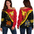 (Custom Personalised) Papua New Guinea Rugby Off Shoulder Sweater The Kumuls PNG LT13 Women Red - Polynesian Pride