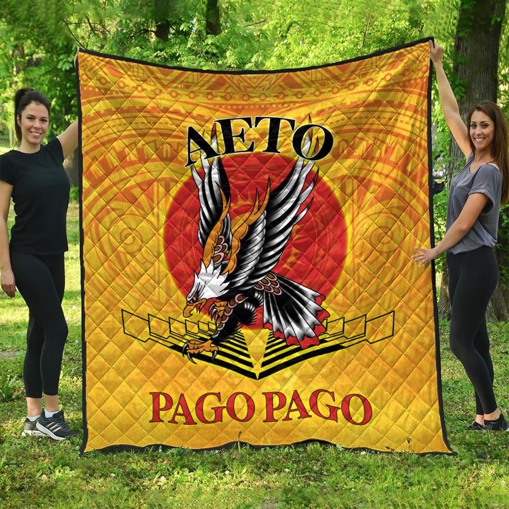 American Samoa Premium Quilt - Pago Pago Aeto (Ver 2) Yellow - Polynesian Pride