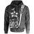 Tahiti Polynesian Hoodie White Turtle with Hook Unisex WHITE - Polynesian Pride