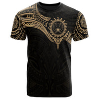 Pohnpei Micronesian T Shirt Full Color Heart Shield Unisex GOLD - Polynesian Pride