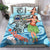 Samoa Bedding Set - Polynesian Girls With Shark Blue - Polynesian Pride