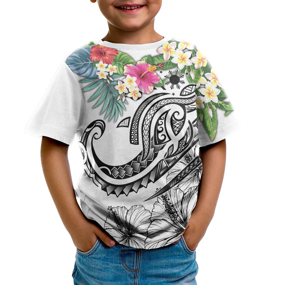 The Philippines T Shirt Summer Plumeria (White) - Polynesian Pride