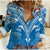 (Custom Personalised) Samoa Rugby Toa Samoa Blue Style Women Casual Shirt - LT2 - Polynesian Pride