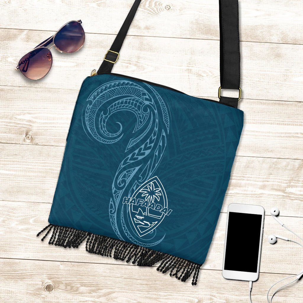Guam Boho Handbag - Hafa Adai Pattern Style One Style One Size Blue - Polynesian Pride