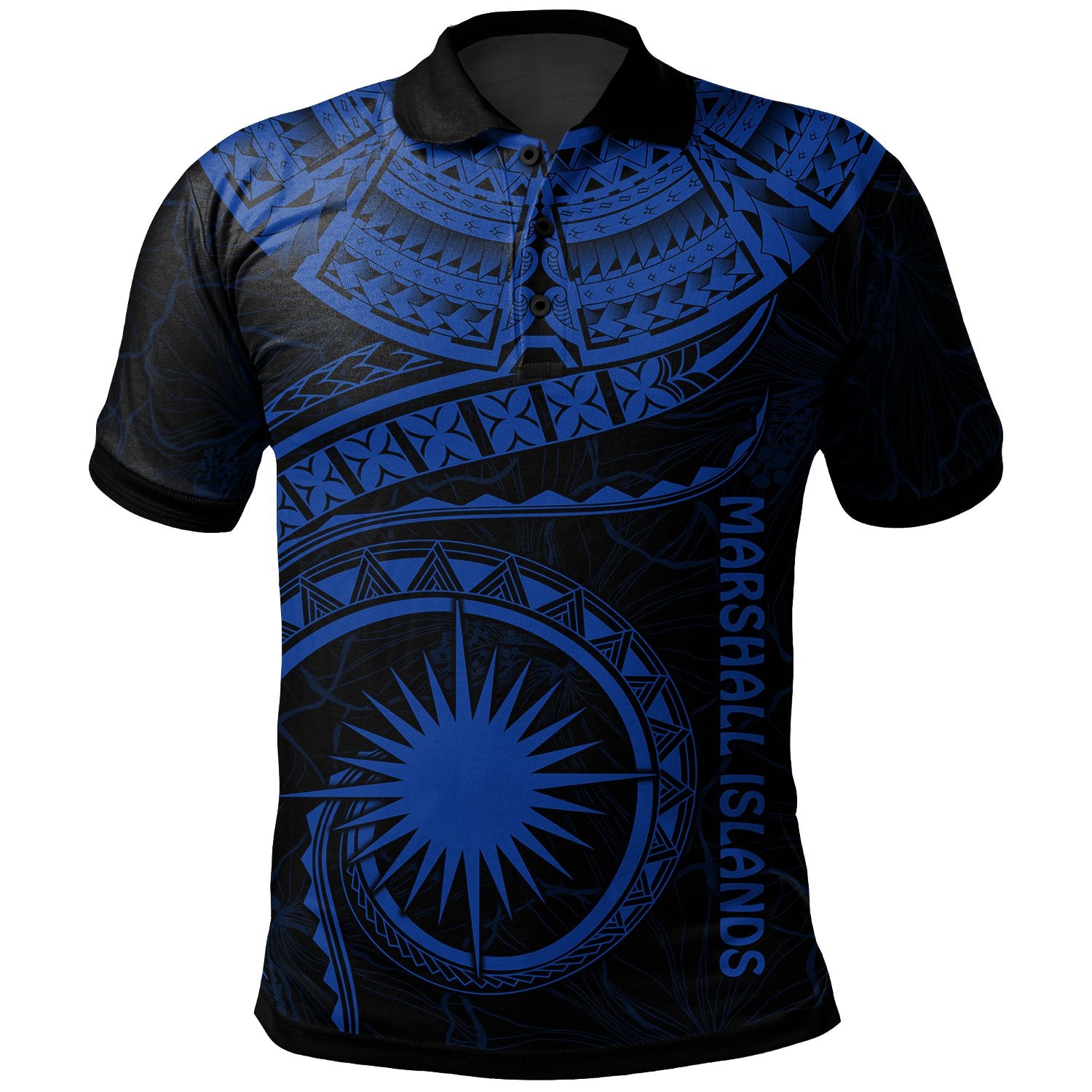 Marshall Islands Polynesian Polo Shirt Marshall Islands Waves (Blue) Unisex Blue - Polynesian Pride