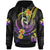 Wallis and Futuna Custom Hoodie Plumeria Flowers with Spiral Patterns Unisex Black - Polynesian Pride