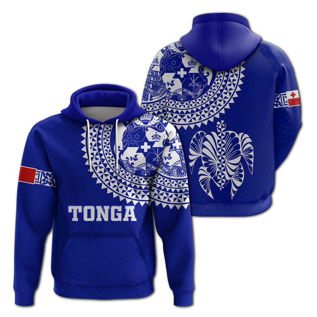 Tonga Hoodie Tongan Blue Turtle LT12 Hoodie Blue - Polynesian Pride