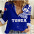 Tonga Women Casual Shirt Tongan Blue Turtle - LT12 Female Blue - Polynesian Pride
