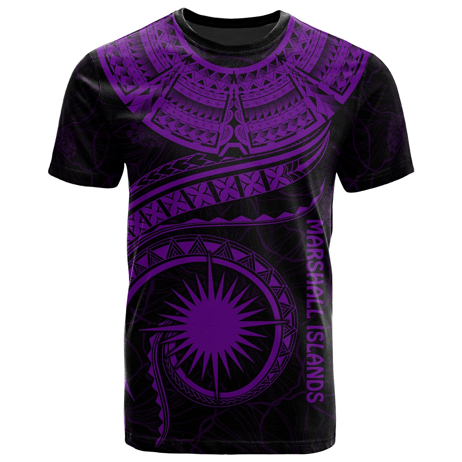 Marshall Islands Polynesian T Shirt Marshall Islands Waves (Purple) Unisex Purple - Polynesian Pride