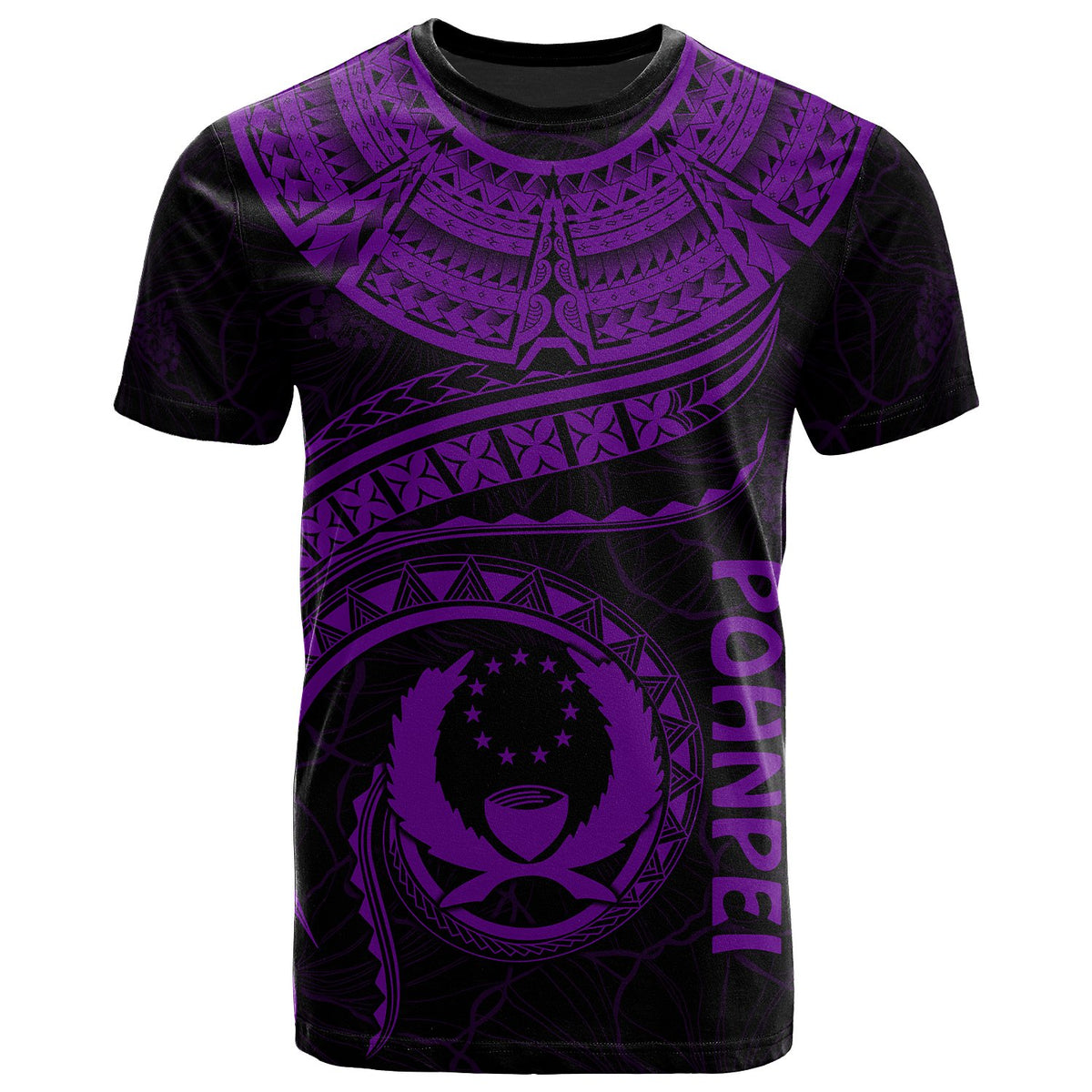Pohnpei Polynesian T Shirt Pohnpei Waves (Purple) Unisex Purple - Polynesian Pride