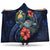 Nauru Polynesian Hooded Blanket - Blue Turtle Hibiscus Hooded Blanket Blue - Polynesian Pride