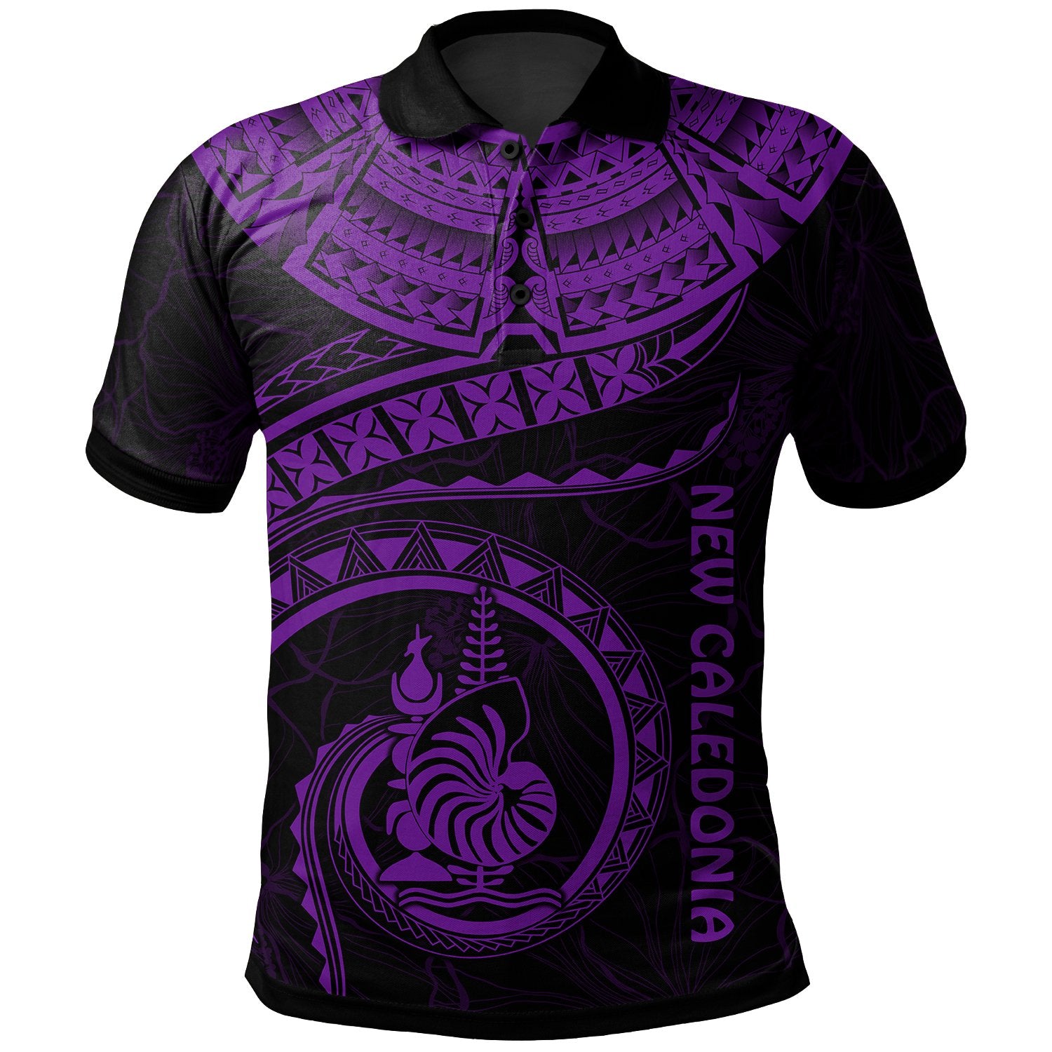 New Caledonia Polynesian Polo Shirt Polynesian Waves (Purple) Unisex Purple - Polynesian Pride