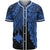 Papua New Guinea Polynesian Baseball Shirt - Tribal Wave Tattoo Blue Unisex Blue - Polynesian Pride