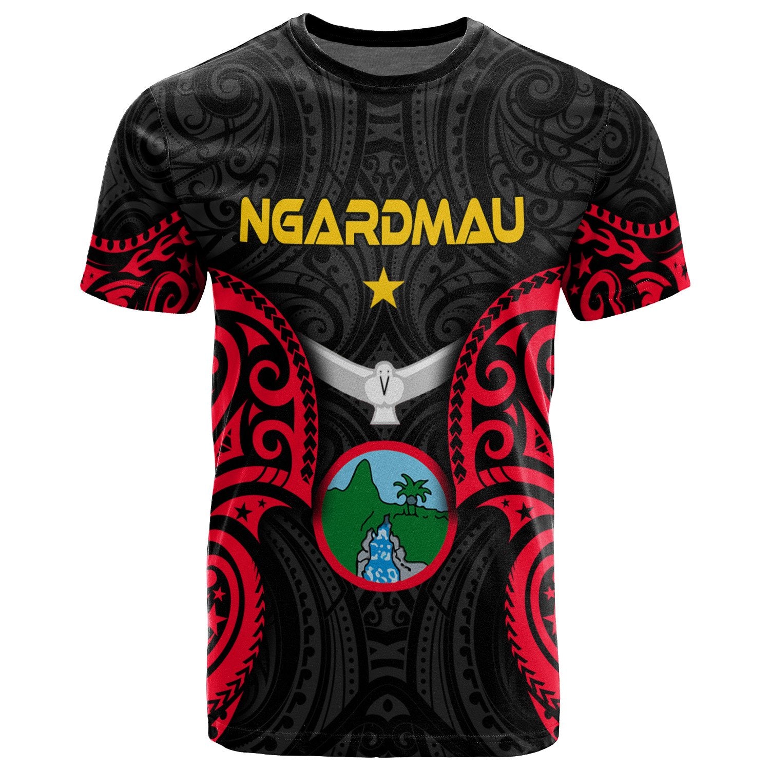 Palau Ngardmau Polynesian T Shirt Palau Spirit Unisex Black - Polynesian Pride